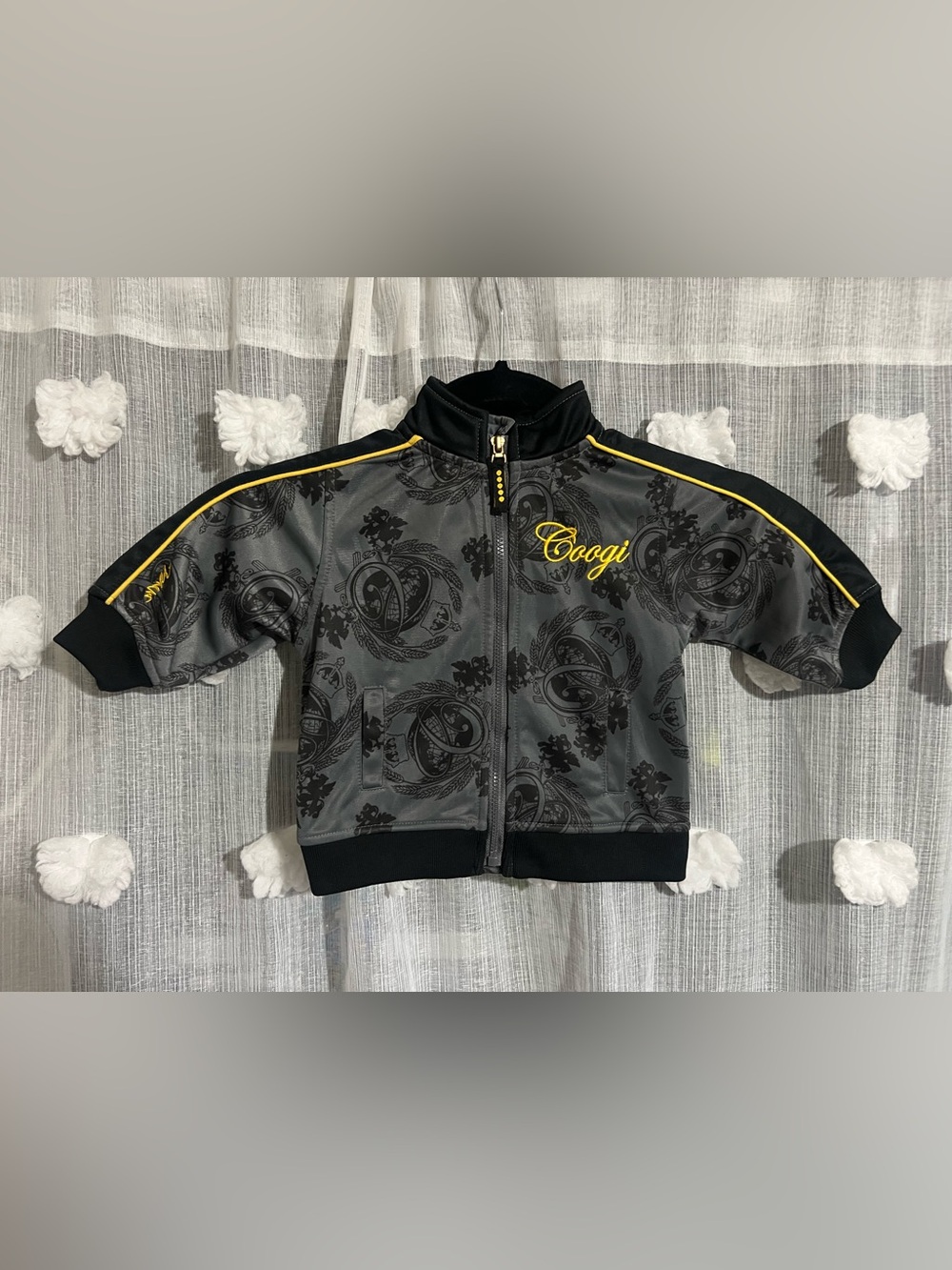 COOGI Black & Gray Jacket with Yellow Accent Piping
